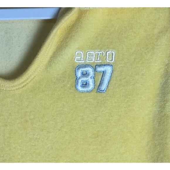 Y2K Aeropostale A87 Yellow Terry Cloth Sleeveless Polo Top Sz S Preppy Sporty - Picture 3 of 6